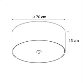 Candeeiro de teto rústico branco 70 cm - Drum Moderno,Country / Rústico