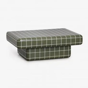 Mesa De Centro Retangular Em Cimento Com Efeito Azulejo Eleonor 100 X 70 Cm & Éter Verde - Sklum