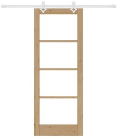 Conjunto de Porta Deslizante vidaXL com Hardware 78x202 cm Madeira Sól