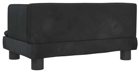 Cama para cães 60x40x30 cm veludo preto