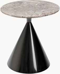 Mesa de apoio redonda com tampo efeito mármore Rita