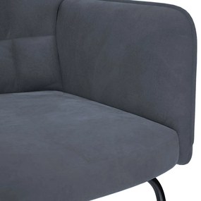 Cadeira de baloiço com banco veludo cinzento-escuro