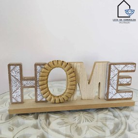 Placa Home | Wood Leefs | 30x5x10.5CM