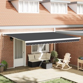 vidaXL Toldo Retrátil Manual Antracite 450x300 cm