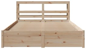 Estrutura de cama com cabeceira 120x200 cm pinho maciço