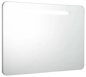 Armário com Espelho Zely com Luz LED - 80x55cm - Design Nórdico