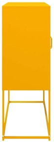 Aparador 100,5x39x107 cm aço laminado a frio amarelo mostarda