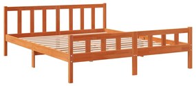 Cama sem colchão 180x200 cm pinho maciço castanho-mel
