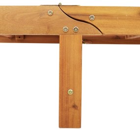 Chaise Longue Dupla vidaXL com Rodas e Almofada em Madeira Sólida de A