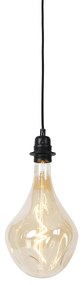 Candeeiro de suspensão preto regulável incl. LED dourado regulável - Cava Luxe Moderno