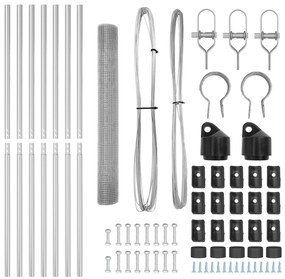 Conjunto de Poste de Cerca Conjunto de 2 Aço Galvanizado 10 x 1 m