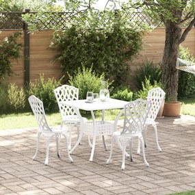 Conjunto de Jantar de Jardim de 5 Peças vidaXL em Alumínio Fundido Branco