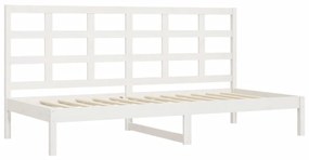 Sofá-cama sem colchão 90x200 cm madeira de pinho maciça branco
