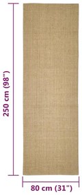 Tapete de sisal para poste arranhador 80x250 cm