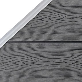 Painel vedação WPC 1 quadrado + 1 inclinado 273x186 cm cinzento