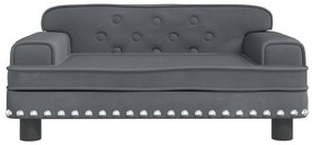 Sofá infantil 70x45x30 cm veludo cinzento-escuro