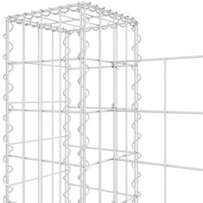 Cesto gabião em forma de U c/ 5 postes 500x20x100 cm ferro