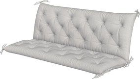 Almofada para Banco de Jardim com Encosto Enchimento Espesso e Fitas de Fixação para Interior e Exterior 150x98x8 cm Cinza