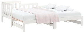 Sofá-cama de puxar 2x(80x200) cm pinho maciço branco