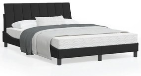 vidaXL Cama com colchão 120x200 cm veludo preto