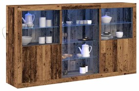 Aparador com Luzes LED Madeira Velha 181,5 x 37 x 100 cm Madeira de En
