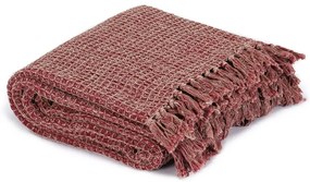 Manta em algodão 160x210 cm bordô