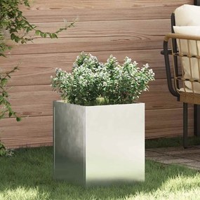 vidaXL Vaso de Jardim Prata 50 x 32 x 40 cm Aço galvanizado