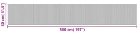 Tapete retangular 80x500 cm bambu cinzento