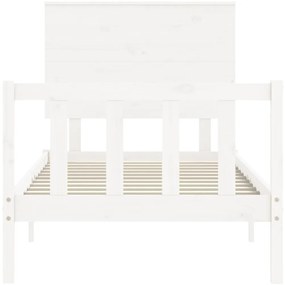 Cama sem colchão 90x200 cm madeira de pinho maciça branco