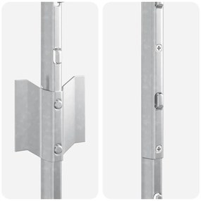 Postes de Cerca 44 pcs Prateado 50 x 1.2 m Aço Galvanizado