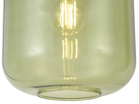 Candeeiro suspenso Hotel Chic preto e dourado com vidro verde 5 luzes - Zuzanna Chique de hotel