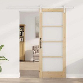 Porta Deslizante com Conjunto de Ferragens 'ORKDAL'Madeira Sólida e Vi
