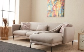 Sofá-cama de canto Venus – Creme – 265 cm x 80 cm x 163 cm