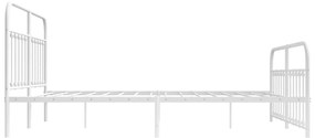 Estrutura de cama com cabeceira e pés 183x213 cm metal branco