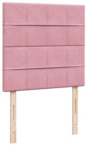 Cama com molas/colchão 80x200 cm veludo rosa