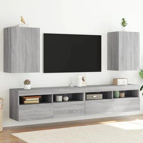 Móveis parede TV 2pcs 40,5x30x60 cm deriv. madeira cinza sonoma