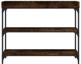 Mesa consola c/ prateleiras 100x30x80 cm carvalho fumado