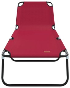 Espreguiçadeira Dobrável 2 pcs Portátil Vermelha Tecido Oxford 600D