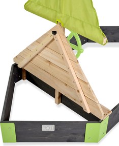 Caixa de madeira para areia para crianças forma barco Aksent 190 x 90 cm cinzento