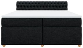 Cama com molas/colchão 200x200 cm tecido preto