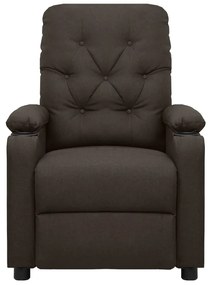 Poltrona de massagens elétrica tecido castanho-escuro