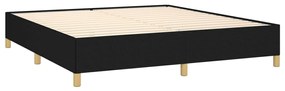Estrutura de cama sem colchão 160x200 cm tecido preto