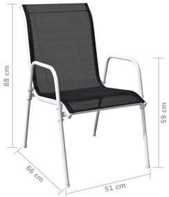 Conjunto bistrô aço + textilene 50x71 cm preto
