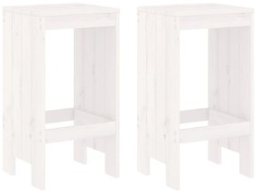 3 pcs conjunto de bar para jardim pinho maciço branco