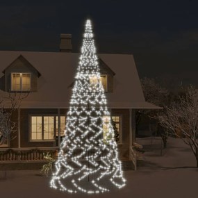 343547 vidaXL Árvore de Natal mastro de bandeira 3000 LEDs 800 cm branco frio