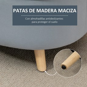 Banco Otomano com Arrumação – Bergen – 71x51,5x42 cm – Cinzento