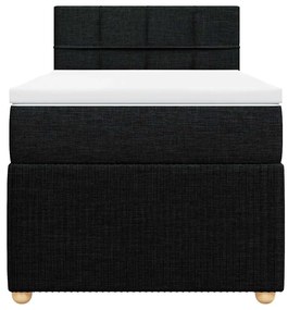 Cama com molas/colchão 80x200 cm tecido preto