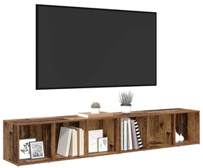 Conjunto de móvel de TV 2 pcs Madeira Antiga 37 x 35 x 107 cm