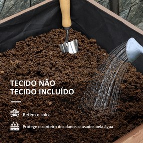 Outsunny Horta Elevada com Rodas Horta Urbana Elevada com Treliça Orif