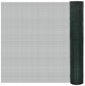 vidaXL Cerca arame p/ galinheiro c/ revestimento PVC 10x1 m aço verde
